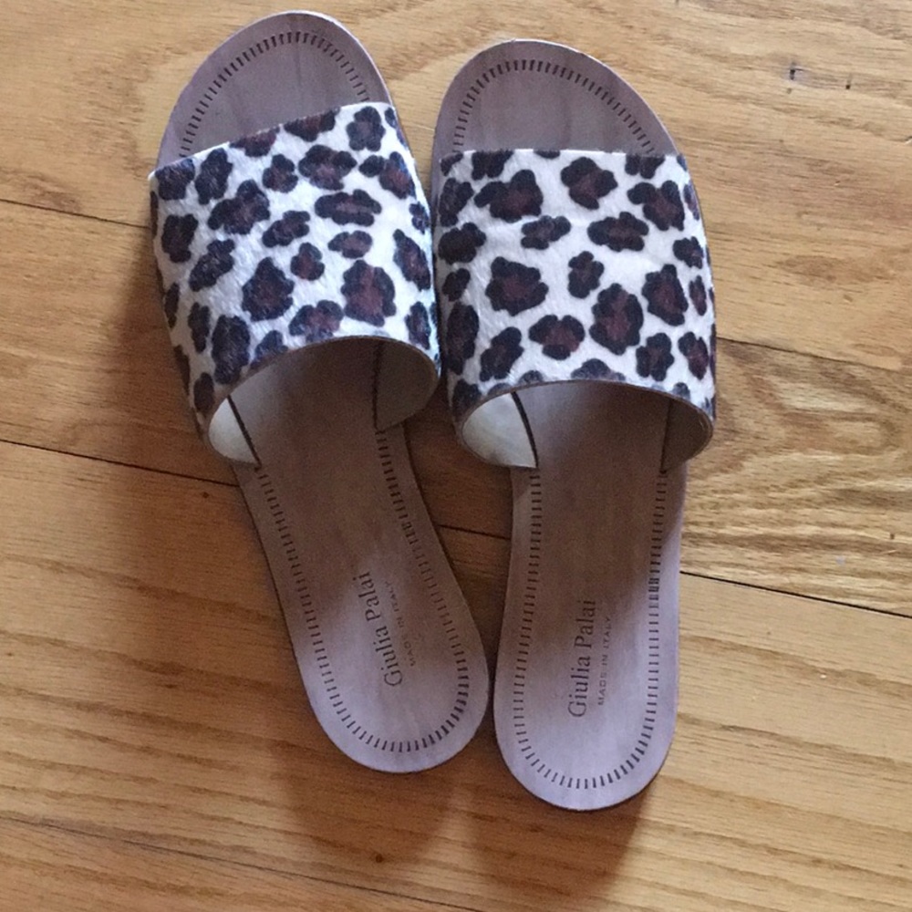 Leopard Print Slide Sandals